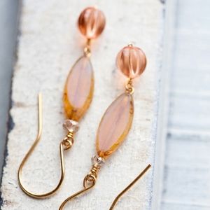 Peach Earrings New Handmade